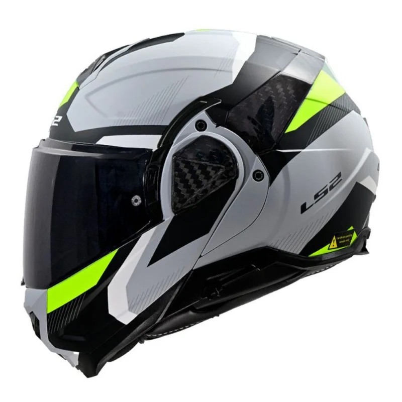 LS2 FF910 ADVANT II ASTRAL CASCO MODULAR TRIPLE GRIS CLARO / H -V AMARILLO