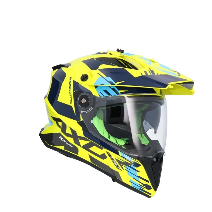 AXOR X-CROSS D/V X1 SPEEDOMETER CASCO DE MOTO AMARILLO AZUL