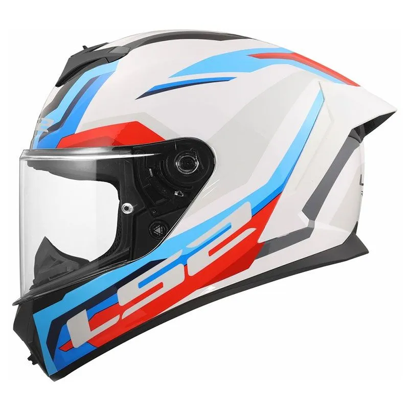 LS2 FF820 RAPID III HYPER BLANCO BRILLANTE/AZUL/ROJO
