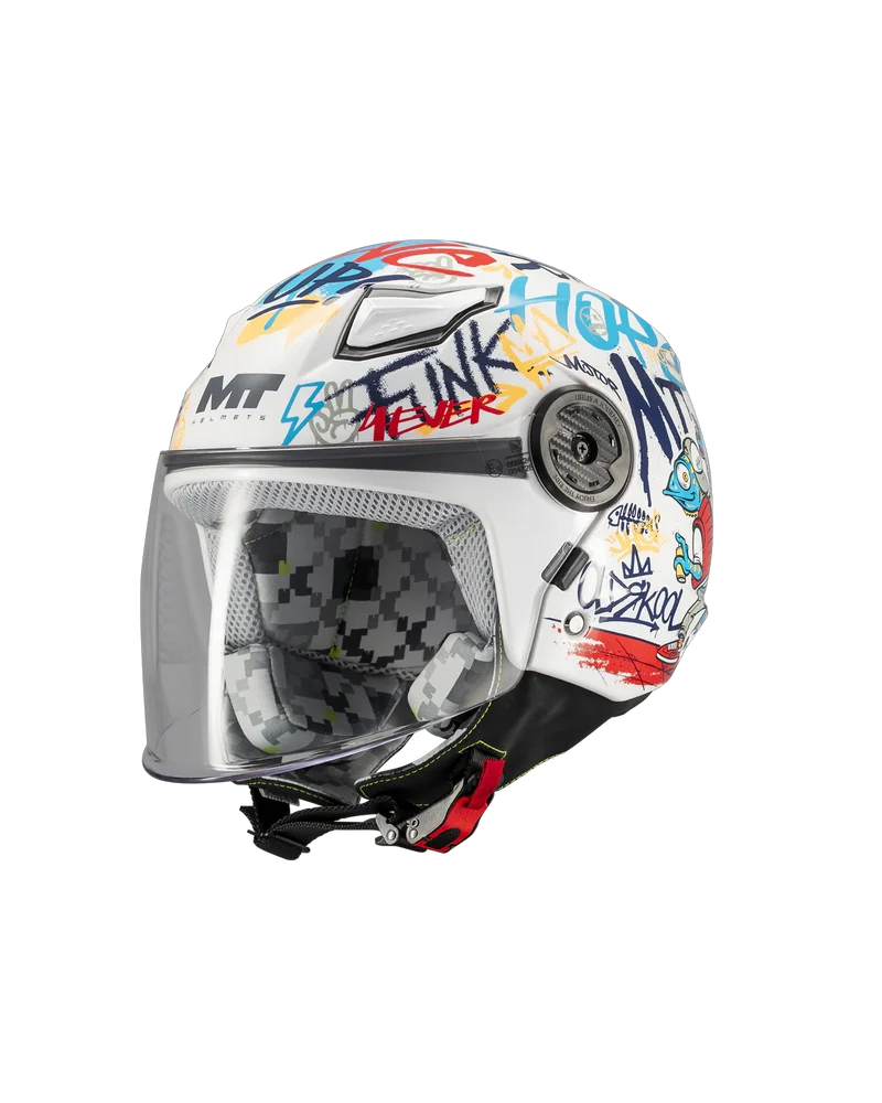 MT OF514 LITE CREW NINOS CASCO DE MOTO A5 BRILLO