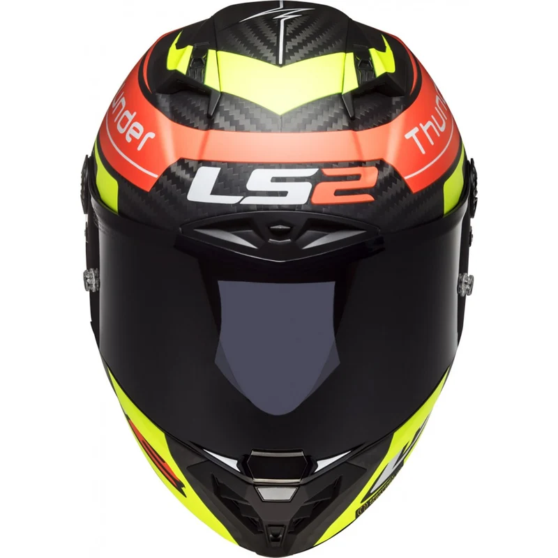 LS2 FF805 CASCO THUNDER CARBON BLACK ATTACK MATT RED / H-V YELLOW