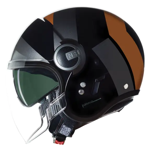 NOLAN N21 Visor Tangente 352 Casco Abierto Scooter Nero Grigio Terra