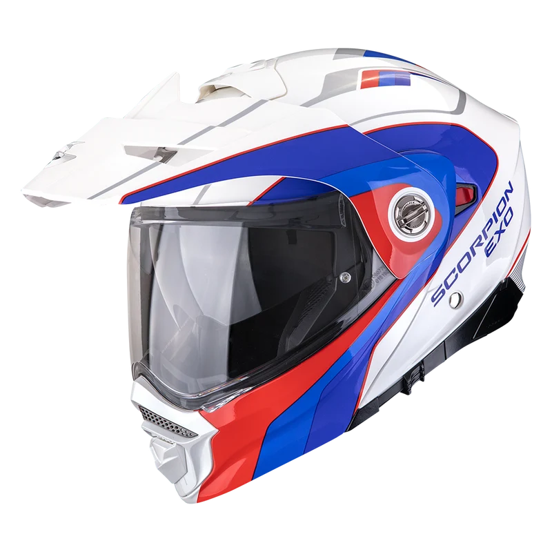 SCORPION ADX-2 KAMPS CASCO DE MOTO Blanco-Rojo-Azul