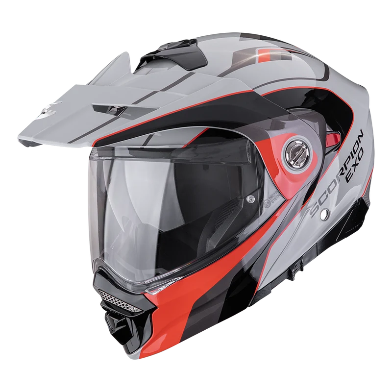 SCORPION ADX-2 KAMPS CASCO DE MOTO Gris-Rojo