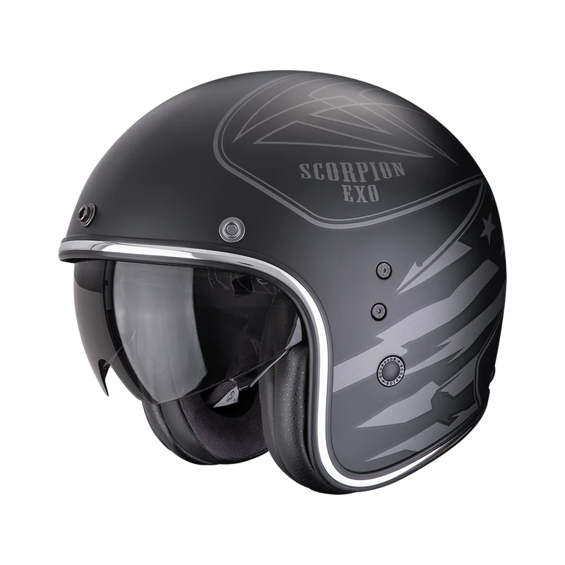 SCORPION BELFAST EVO DAWG CASCO DE MOTO Negro-Plata Mate