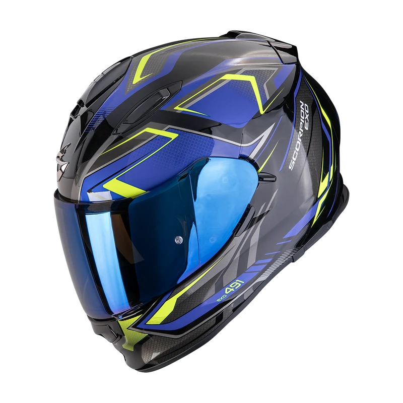 SCORPION EXO-491 ZUMO CASCO DE MOTO Negro-Azul-Amarillo neon