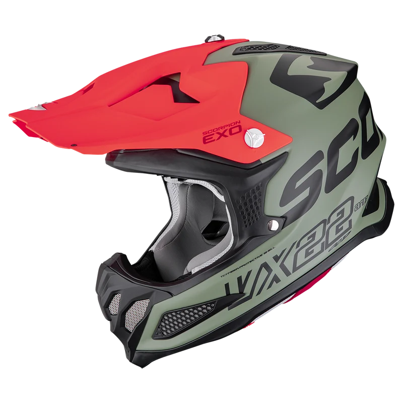 SCORPION VX-22 AIR UPDOWN CASCO DE MOTO Matt Verde-Negro-Rojo