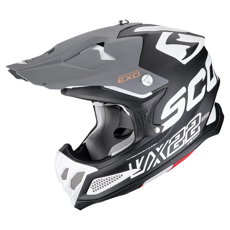 SCORPION VX-22 AIR UPDOWN CASCO DE MOTO Matt Negro-Blanco-Gris