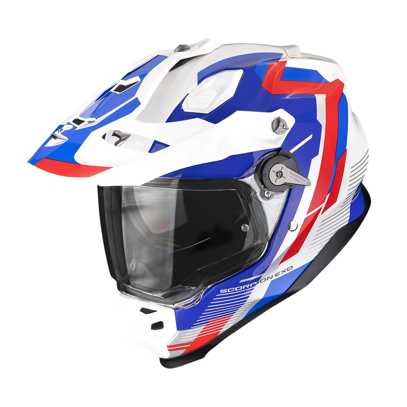 SCORPION ADF-9000 AIR PATROL CASCO DE MOTO Blanco-Azul-Rojo