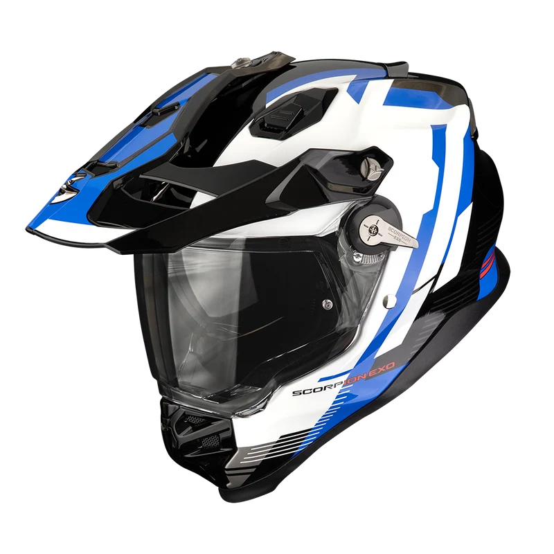 SCORPION ADF-9000 AIR PATROL CASCO DE MOTO Negro-Azul-Blanco