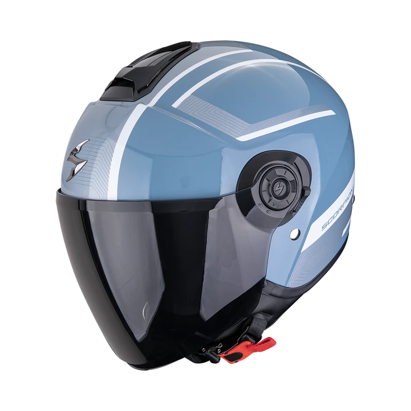 SCORPION EXO-CITY II COSMOS CASCO DE MOTO Azul-Plata