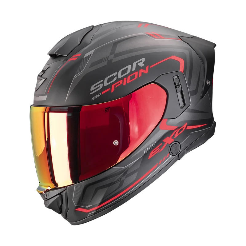 SCORPION EXO-530 AIR SLOPE CASCO DE MOTO Negro Mate-Rojo