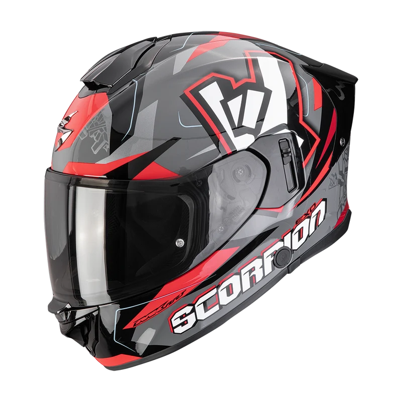 SCORPION EXO-530 AIR ROK CASCO DE MOTO Gris-Negro-Rojo