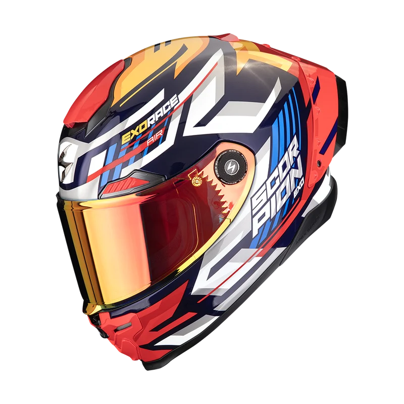 SCORPION EXO-RACE AIR KOBRA CASCO DE MOTO Azul-Amarillo-Rojo