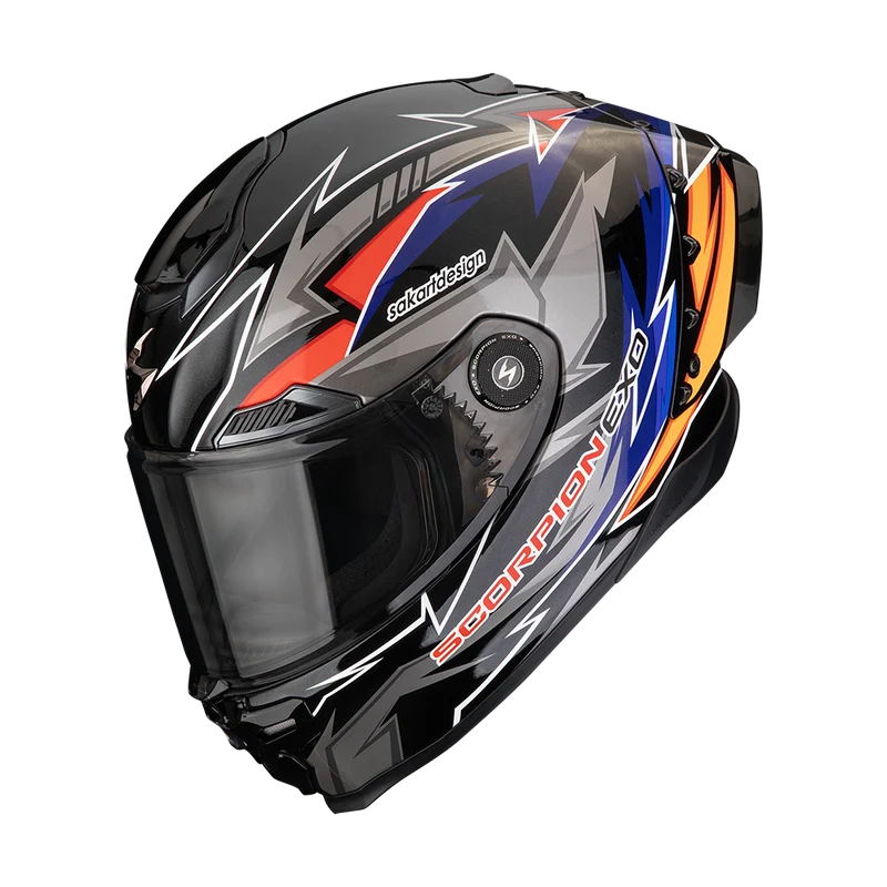 SCORPION EXO-RACE AIR MOVE ON CASCO DE MOTO Negro-Azul-Naranja
