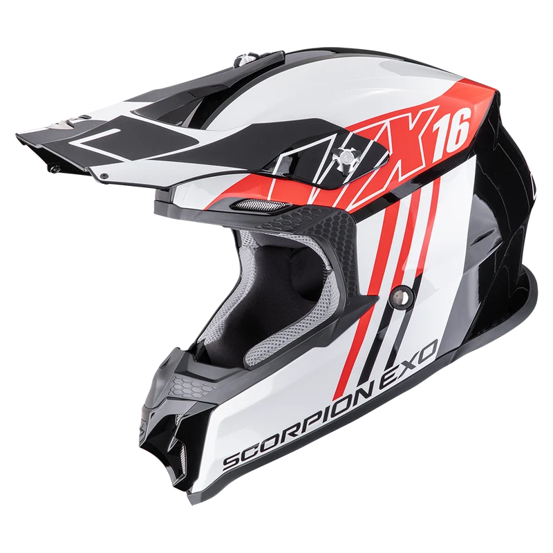 SCORPION VX-16 EVO AIR LIGNES CASCO DE MOTO Negro-Rojo