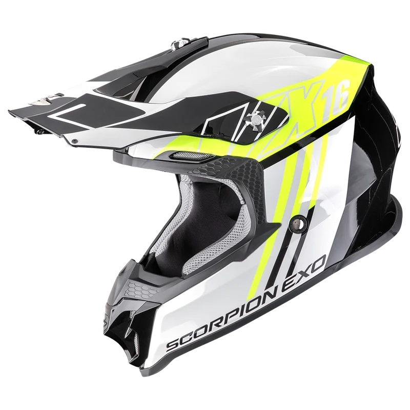 SCORPION VX-16 EVO AIR LIGNES CASCO DE MOTO Negro-Neon Amarillo