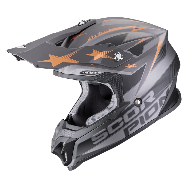 SCORPION VX-16 EVO AIR PATRIOT CASCO DE MOTO Plata-Negro-Cobre
