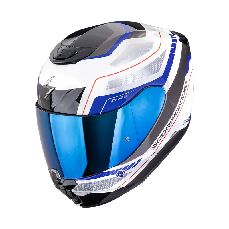 SCORPION EXO-391 LEO CASCO DE MOTO Blanco Azul