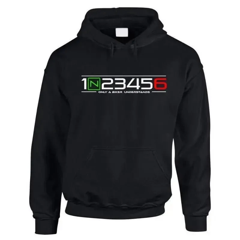 Sweat a capuche moto "1N23456"