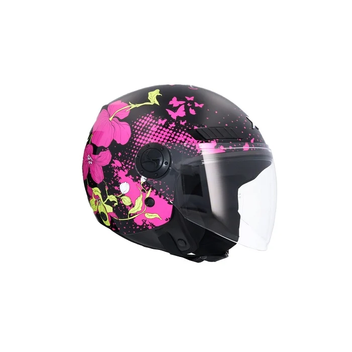 AXOR KIOTO FLOWER CASCO JET DE MOTO NEGRO