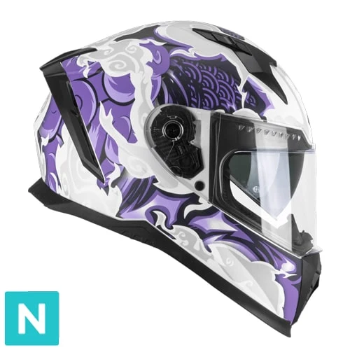 CGM 311F BLAST CLOUD CASCO INTEGRAL BLANCO MORADO MATE