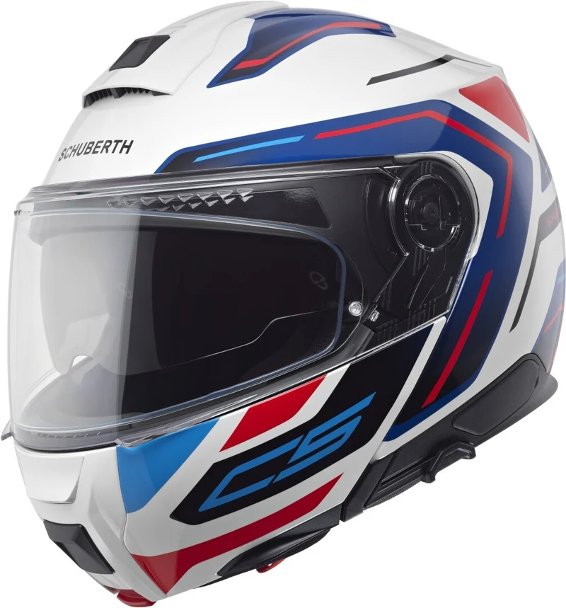 SCHUBERTH CASCO MODULAR C5 OMEGA BLANCO AZUL ROJO