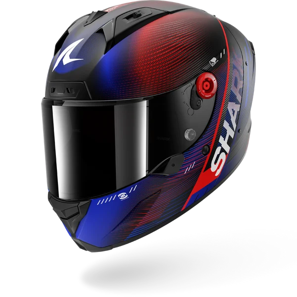 SHARK AERON SPEED-TECH Mat Carbon Azul Rojo Casco De Moto