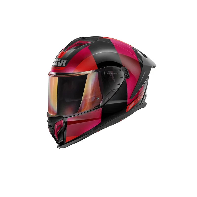 GIVI H503 VISION Casco Integral Para Moto Negro Burdeos Rojo