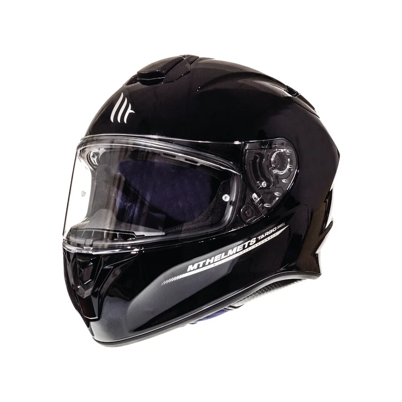 MT FF106 TARGO SOLID CASCO DE MOTO A1 NEGRO BRILLO