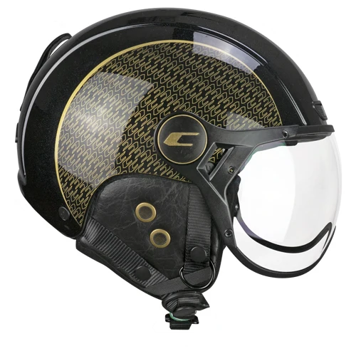 CGM 801G JET EBI GOLD Abierto Casco Negro Perla Oro