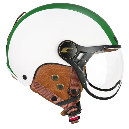 CGM 801I JET EBI ITALIA Abierto Casco Blanco Verde Rojo Opaco
