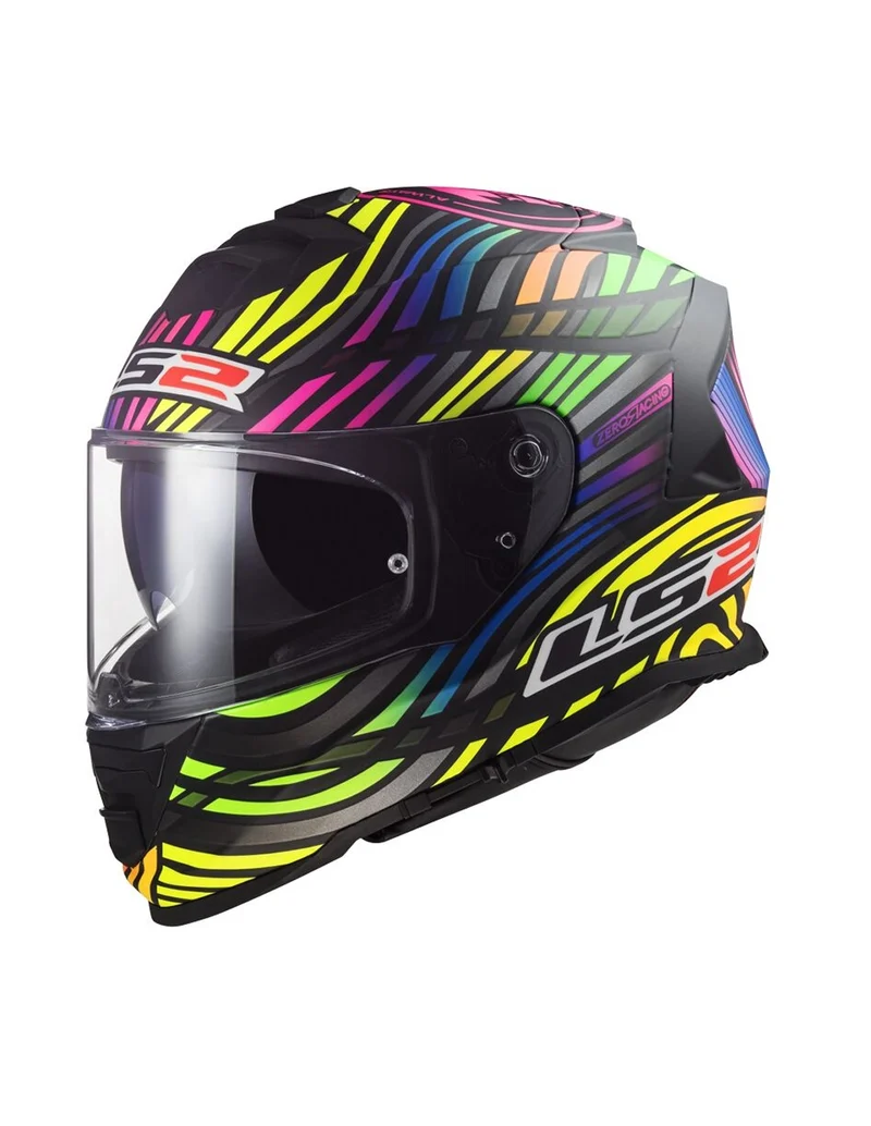 LS2 FF800 STORM POWER MATT BLACK RAINBOW