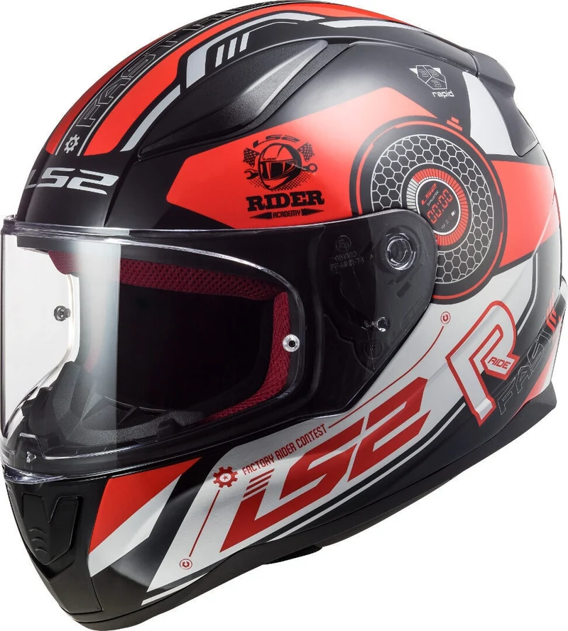 LS2 FF353 RAPID STRATUS GLOSS BLACK RED SILVER