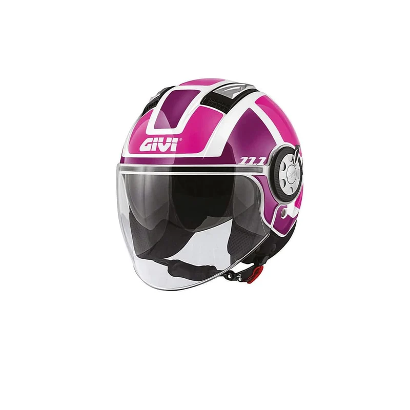 GIVI 11.1 AIR JET-R CASCO DEPORTIVO DE MOTO JET MUJER BLANCO ROSA