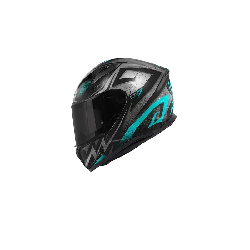 GIVI 50.7 Rebel Moto Integral Casco Negro Mate Azul Claro
