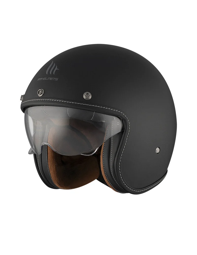 MT LE MANS 2 SV S SOLID A1 JET ABIERTO CASCO DE MOTO NEGRO MATE