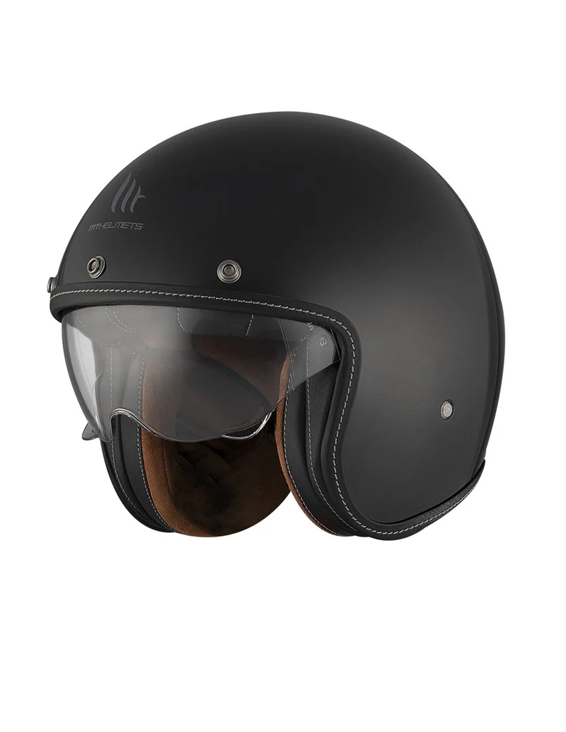MT LE MANS 2 SV S SOLID ABIERTO CASCO DE MOTO A1 NEGRO BRILLANTE