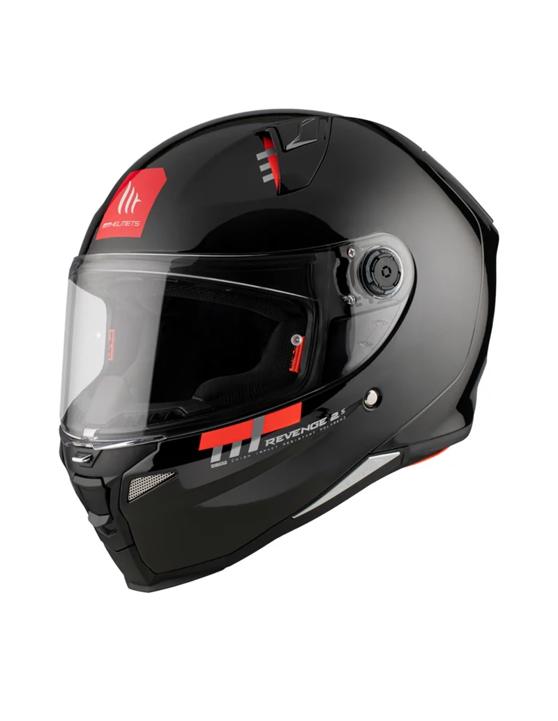 MT REVENGE 2 S SOLID CASCO DE MOTO A1 NEGRO BRILLO