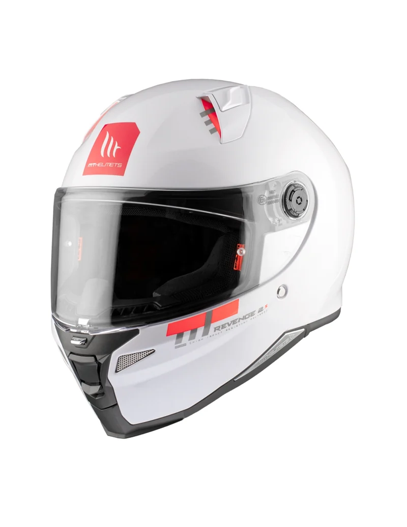 MT REVENGE 2 S SOLID CASCO DE MOTO A0 BLANCO BRILLO