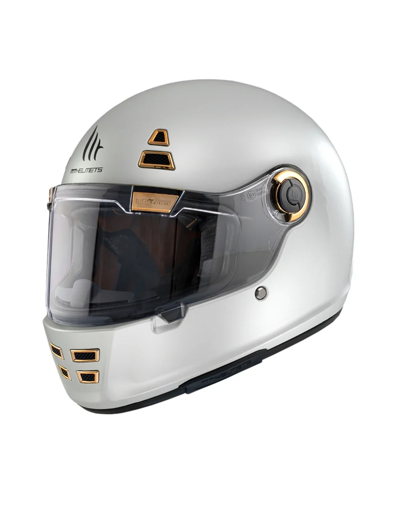MT JARAMA SOLID INTEGRAL CASCO DE MOTO A0 BLANCO PERLA BRILLO