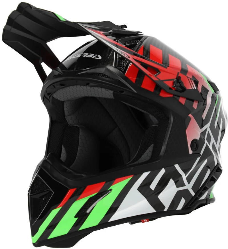 ACERBIS CASCO STEEL CARBONO 2206 NEGRO VERDE ROJO