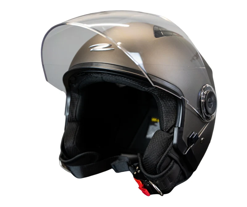 ZEUS CASCO JET ZS-617 MATT BLACK SILVER