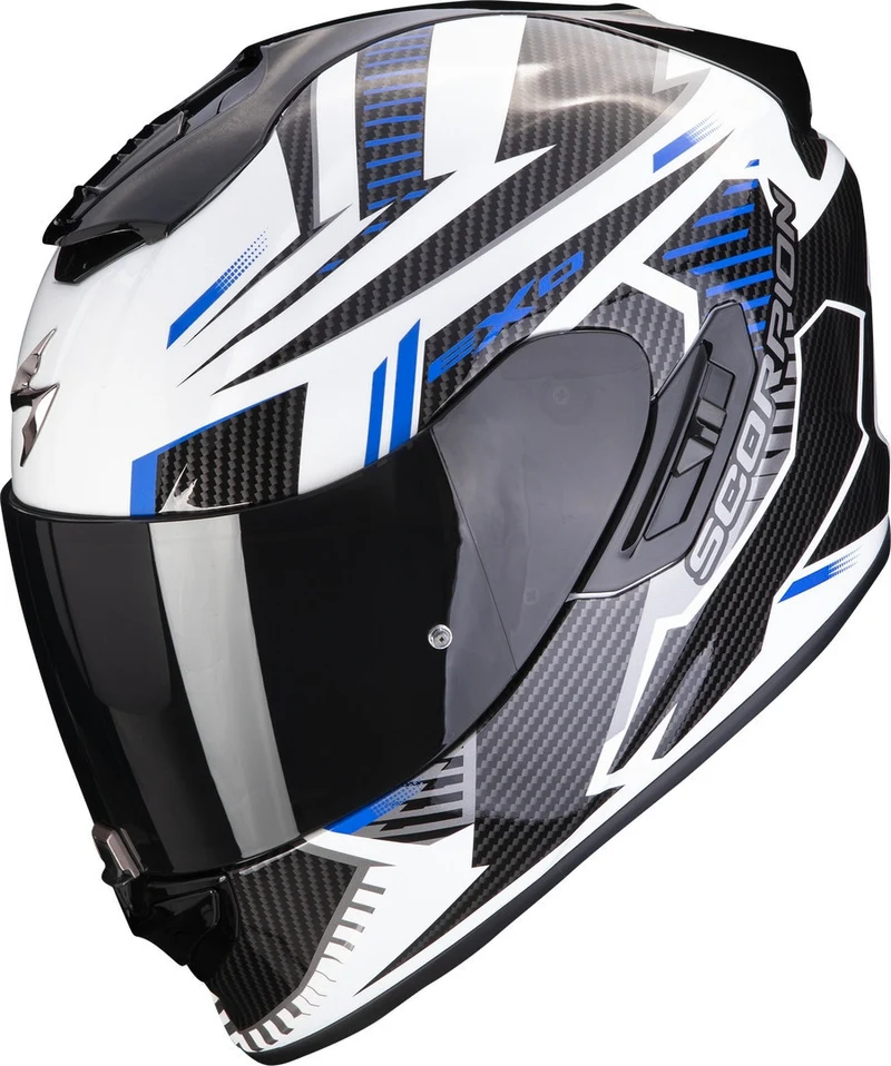 SCORPION - EXO 1400 EVO AIR SHELL Blanco-Azul