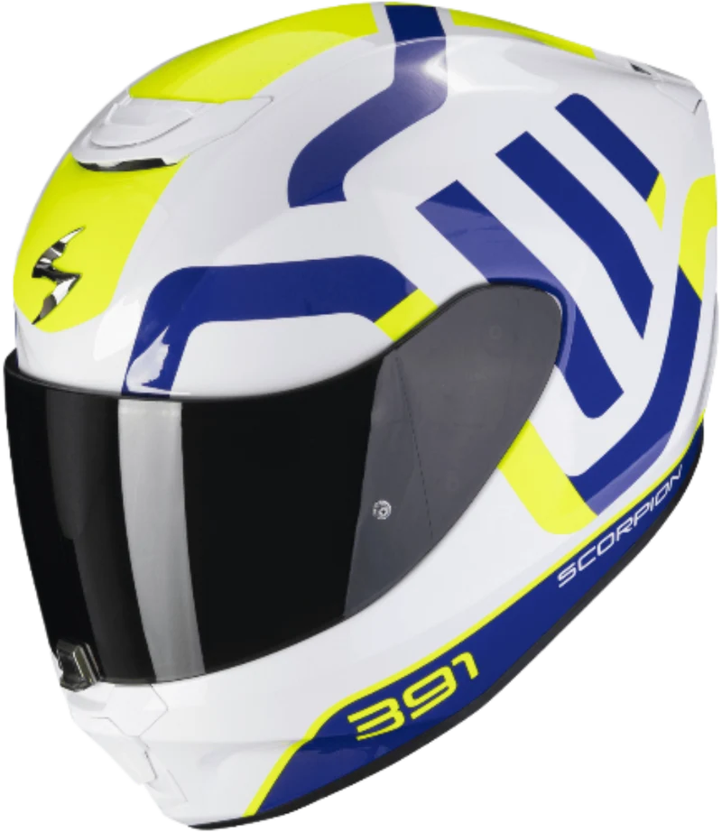 SCORPION - EXO 391 AROK Blanco-Azul-Neon amarillo