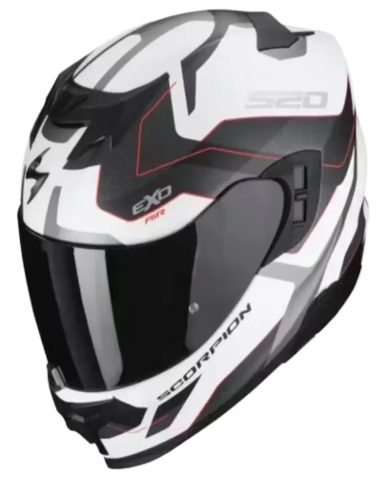SCORPION - EXO 520 EVO AIR ELAN Blanco mate-Plata-Rojo