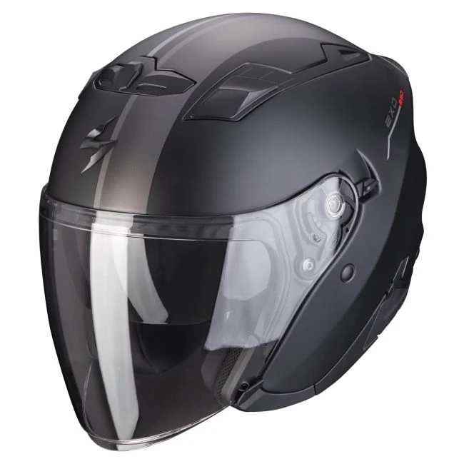 SCORPION - EXO 230 SR Mate negro-plata-rojo