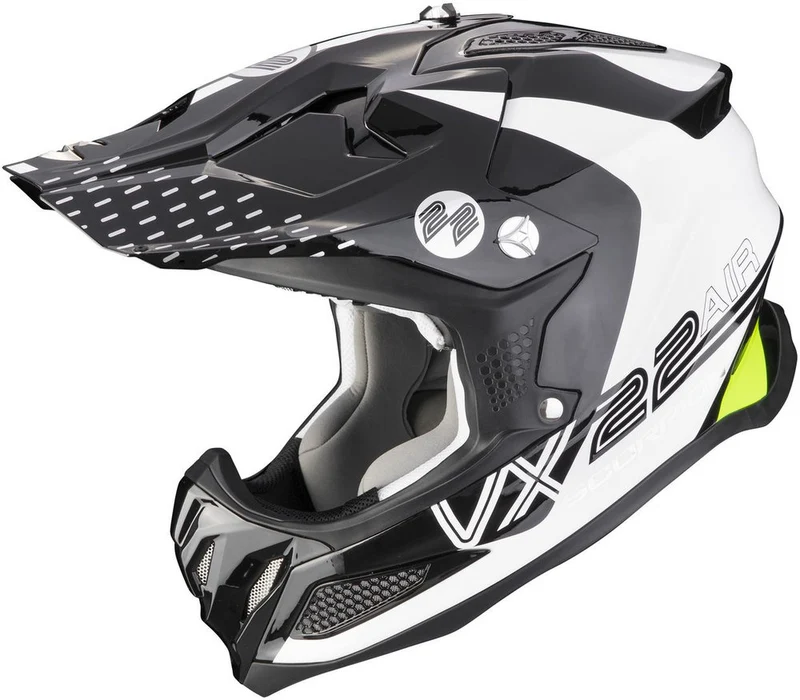 SCORPION - VX 22 AIR ARES Blanco-Negro-Neon amarillo