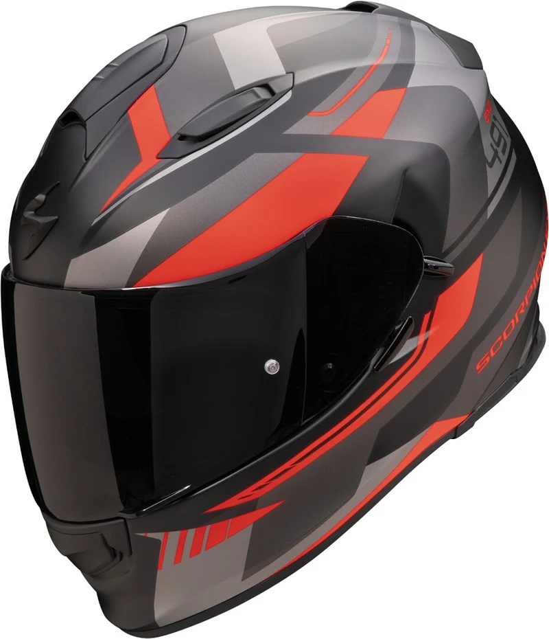 SCORPION CASCOS INTEGRALES EXO-491 ABILIS NEGRO MATE PLATA ROJO