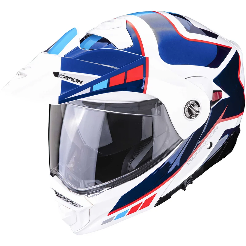 SCORPION - ADX-2 CAMINO CASCO DE MOTO Perla blanco-azul-rojo